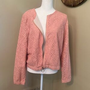 JustFab Pink Lace Blazer